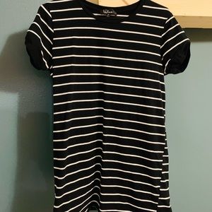 Lulus Black & White Stripe Short Dress Size M